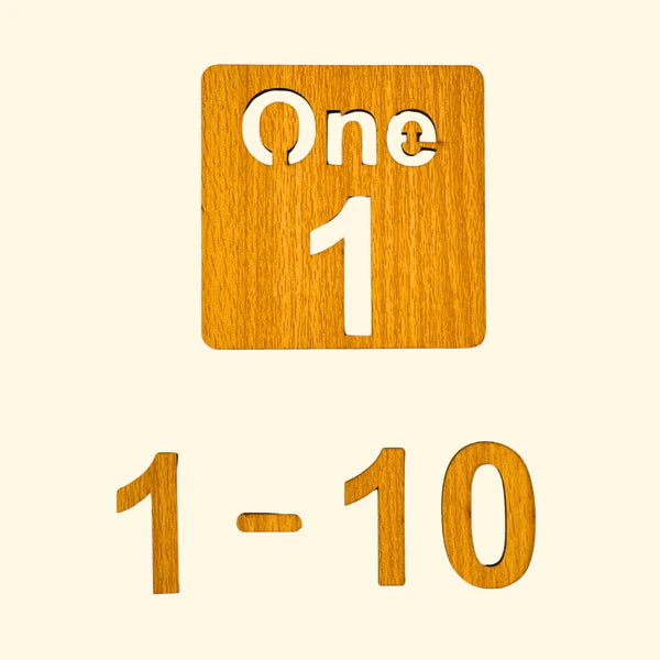 1-10 Counting Stencils with Puzzles (10 Pcs)